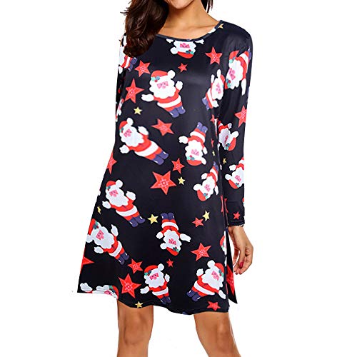 Preisvergleich Produktbild OverDose Damen Mode-Ausflug-Elegante Art-Frauen-Weihnachtsweihnachtskleid-... Hülse Sankt-Ausstattungs-Weihnachtsfest-Clu... Cosy Flared Dress
