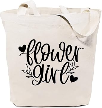 Flower Girl Canvas Tote Bag for Women Aesthetic Reusable Grocery Shoulder Shopping Bags Wedding Party Funny Gifts