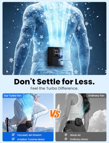 HandFan Waist Fan Clip On, 2-in-1 Wearable Belt & Neck Portable Cooling Fan - image 3