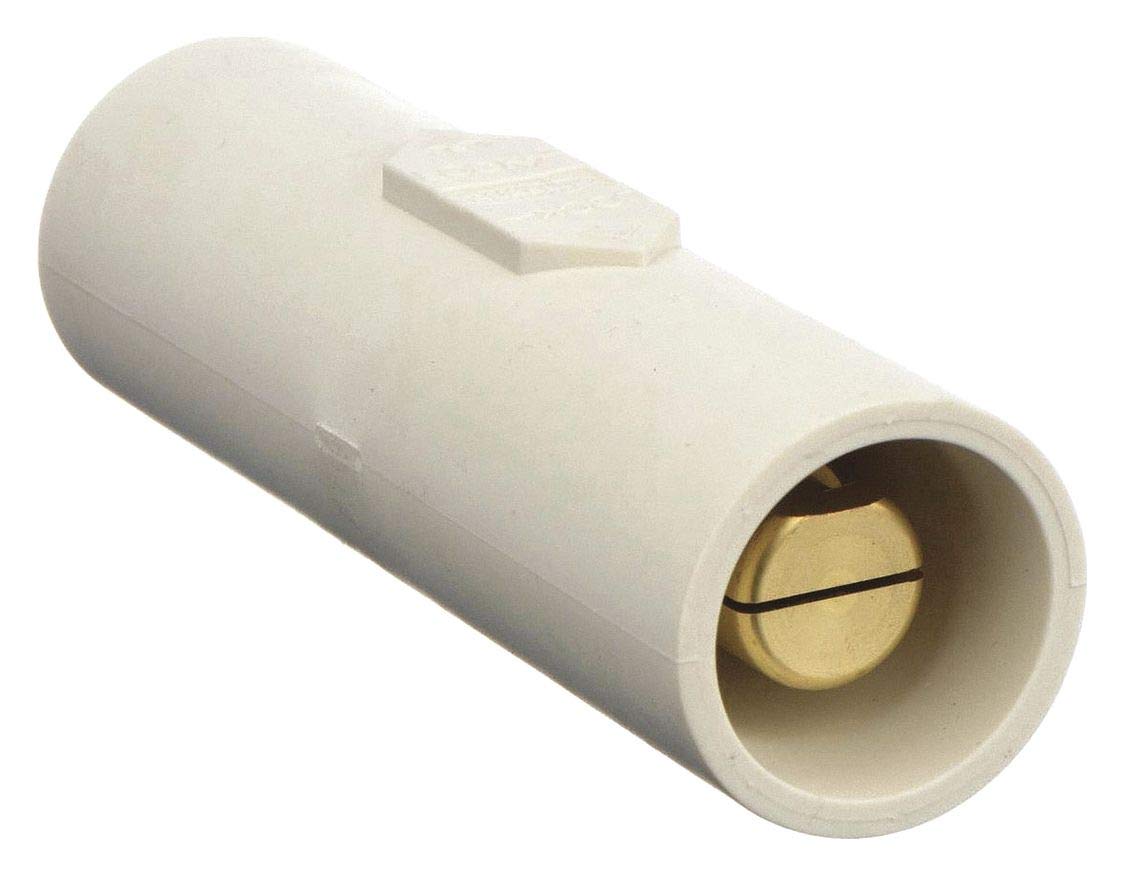 Hubbell 3R, 4X, 12 Taper Nose Double Connector, Male-Male, White