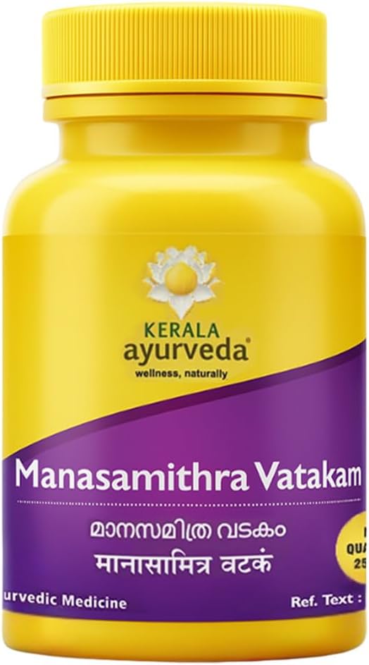 Kerala Ayurveda Manasamitra Vatakam | Ayurvedic Sleeping Tablets for Deep Sleep & Stress Relief | With Ashwagandha, Bala, Shankhapushpi | Non-Habit Forming | 25 Tabs