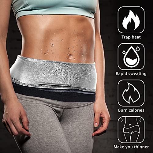 Geyoga Waist Trimmer Sweat Waist Trainer Wrap Stomach Wraps For Women Bodybuilding (Silver Inner,S) #TOP4