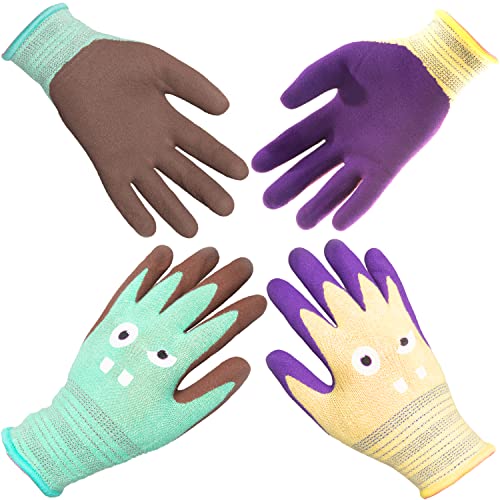 Gants De Travail Pour Enfants - 2 Paires Taille S (2-4 Ans) - Pour Jardinage Et Bricolage