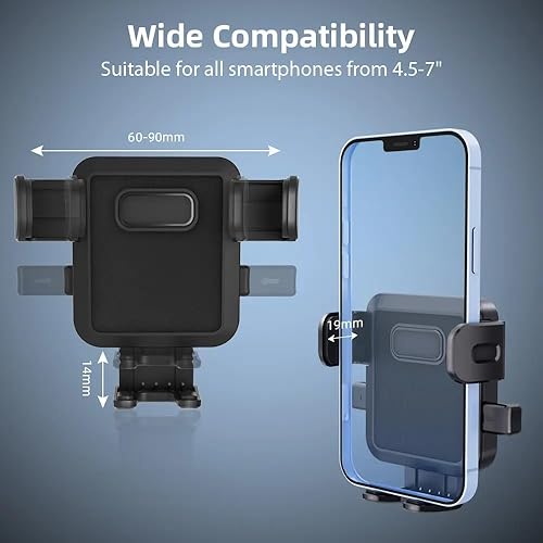 Miniatura 6 de Soporte de teléfono para ventilación de automóvil para automóvil. Clip de gancho de grado militar. Compatible con fundas gruesas. Soporte para