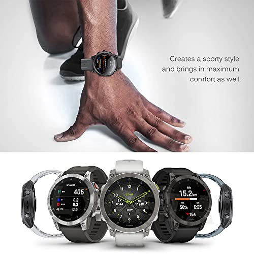 Correa de silicona de 22mm para Garmin Fenix 7 y 6 Pro pulsera de repuesto Easyfit gris ágata 4