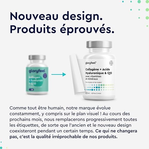 Collagene Marin + Acide Hyaluronique & Q10, Enrichi en Zinc, Magnésium, Vitamines B12, D3, A & C, 60 Capsules, Complexe Collagène Premium pour la Peau, les Cheveux & les Articulations*, Sans Additifs – vue 2