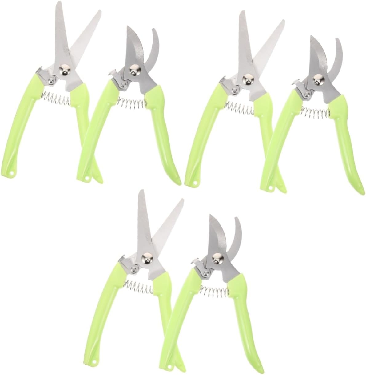 GALPADA 6pcs Garden Pruning Scissors Ergonomic Handles for Flower Arrangement and Plant Trimming Lightweight and Labor-saving Gardening Shears Bypass Straight Blades