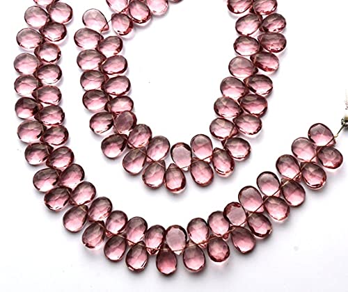 Quartz hydro rose kunzite perles briolettes pour bijoux bohème chic