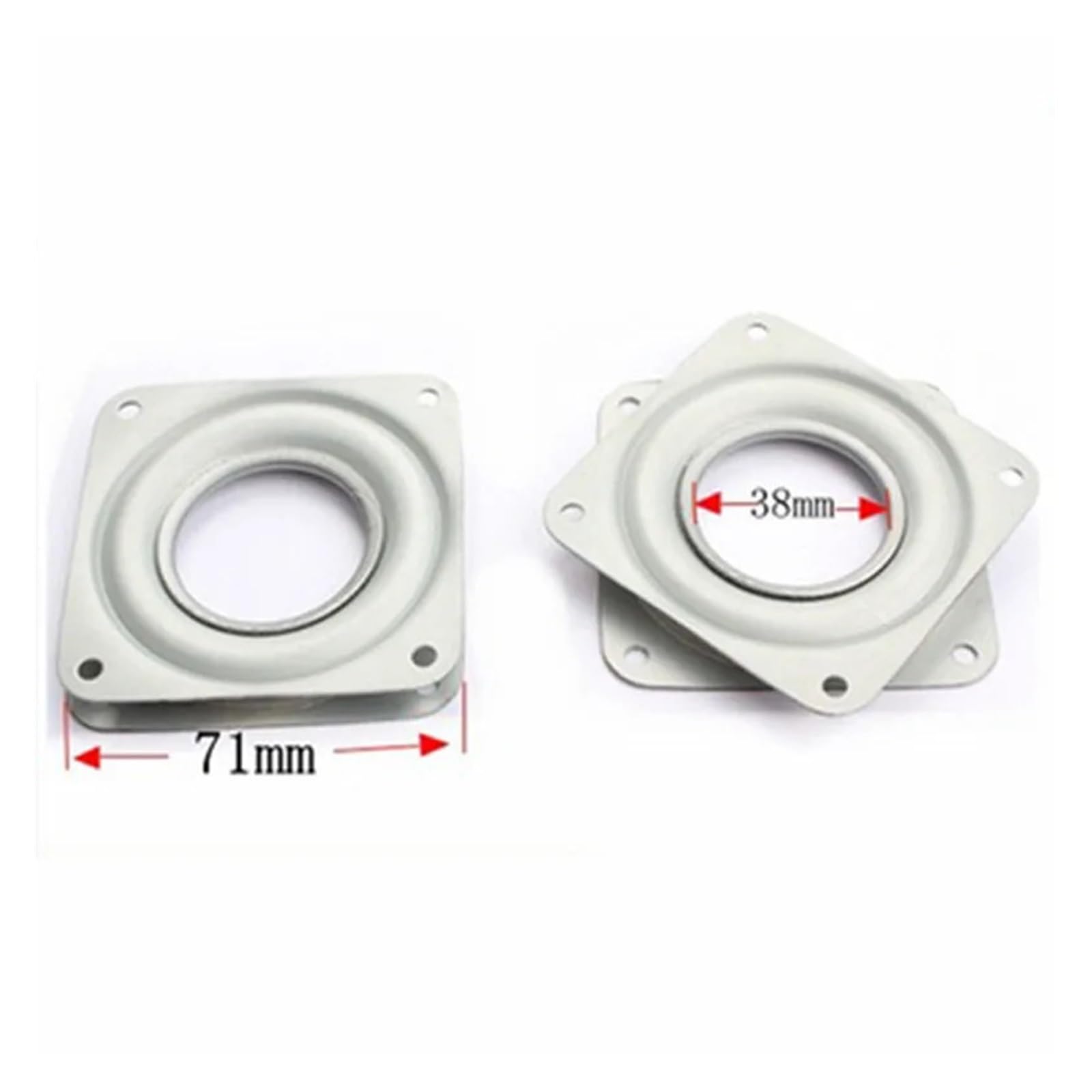 Base girevole con piastra orientabile, Piatto girevole quadrato in acciaio Cuscinetto rotante a 360 gradi da 2-4 pollici for sedie girevoli ufficio(4inches)