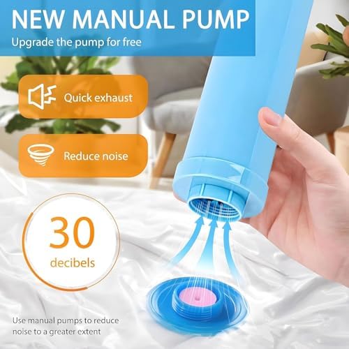 10 Pack Vacuum Storage Bags - Space Saver Vacuum Seal Bags for Clothes, Pillows, Comforters & Blankets with Hand Pump - Perfect for Home, Travel & College Dorm Essentials