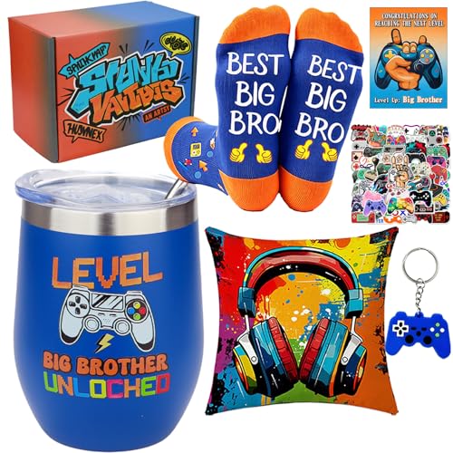 Dreamgirnh Big Brother Gamer Gift Set-6 PCS New Brother Gifts for Boys, 12 oz Big Bro Unlocked...