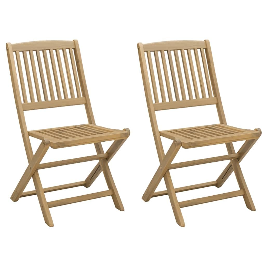 Chaises pliantes de jardin en bois d'acacia résistantes aux intempéries