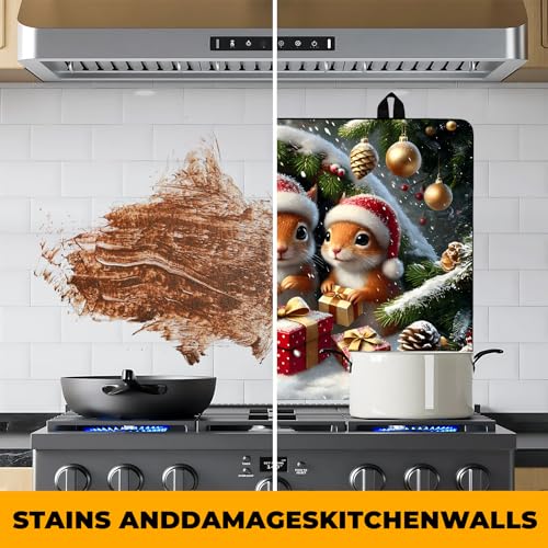 Image of Christmas Stove Top Cover Snowman Stove Top Cover for Home Decoration Kitchen Pad Non-Stick Washable Cooktop Covers Countertop Protector Keep Stove Clean 28 inchx20 inch (Three mice)