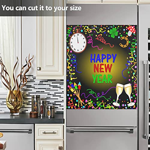 Eionryn G288966482P755C799S1751 Happy New Year Dishwasher Magnet Cover Winter Christmas Bell Toast Firework Magnetic Sticker Dish Washer Door Panel Cover Fridge Kitchen Appliance Magnet Decal Sheet Decor 23X26 Inch thumb #5