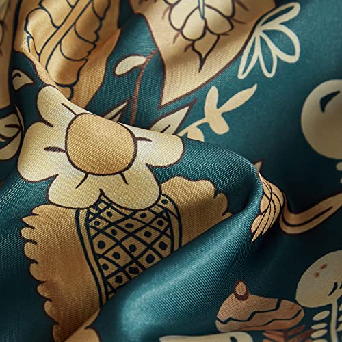 Jemiipee Teal Duvet Cover Set Vintage Floral Pattern Luxurious Queen Size Soft Bed Bedding Sets Shabby Chic Print Paisley Comforter Covers With Zipper Closure And Pillowcases #TOP5