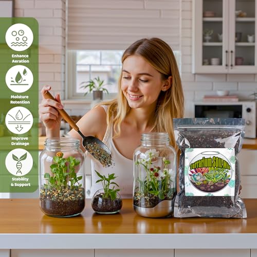 GOTVUGE Terrarium Potting Soil Mix 10L, Custom Made for Terrariums, Perfect for Vibrant Miniature Gardens