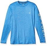Spyder Men's Standard Heather Long Sleeve Rashguard, Light Blue, Large