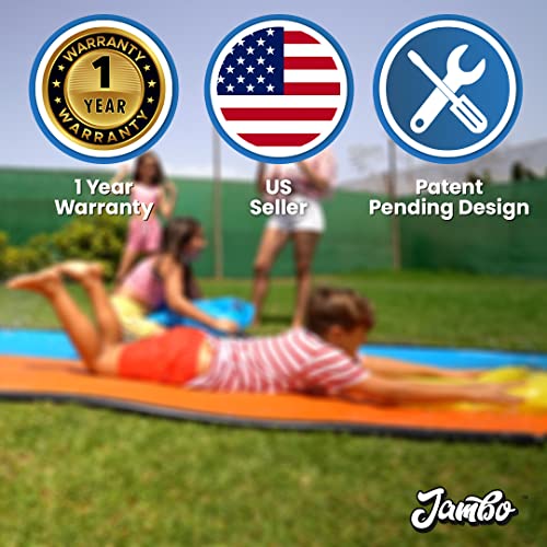 Jambo Xl Premium Slip Splash And Slide With 2 Bodyboards, Heavy Duty Water Slide With Advanced 3-Way Water Sprinkler System, Backyard Waterslide Outdoor Water Toys N Slides For Kids #TOP5
