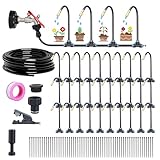Bewässerungssystem Garten, ACESOME 360° Rundum-Bewässerung Garden Irrigation System, Wassersparend, Nebelbewässerungskit Einstellbare Düse für Garten, Rasen, Gemüsegarten, Bauernhof (30m)