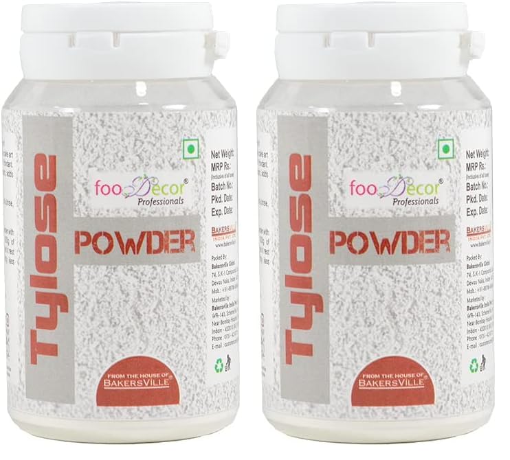 Image of FooDecor Professionals Tylose Powder | Tylopur Powder | Fondant Stabilizer | Gluten Free, (75gm) (Pack of 2)