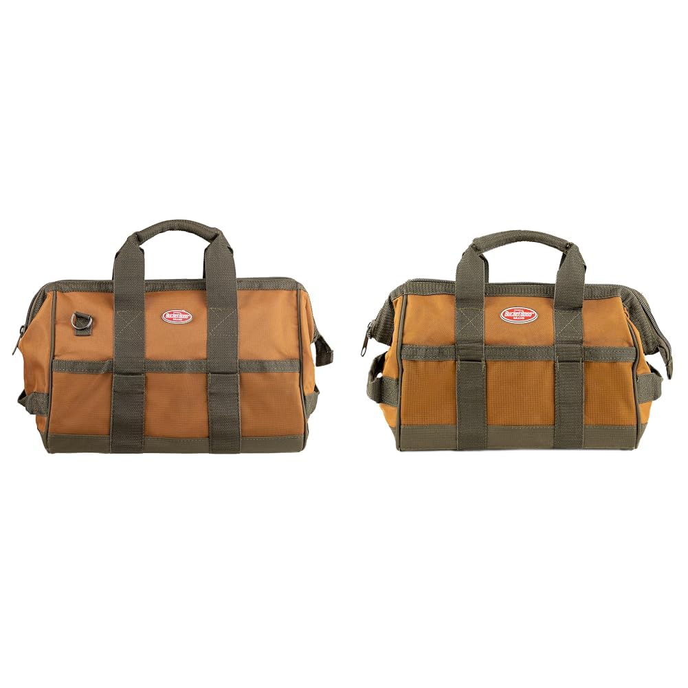 Bucket Boss Gatemouth Tool Bags - 15L 60016 and 7L 60012 Brown