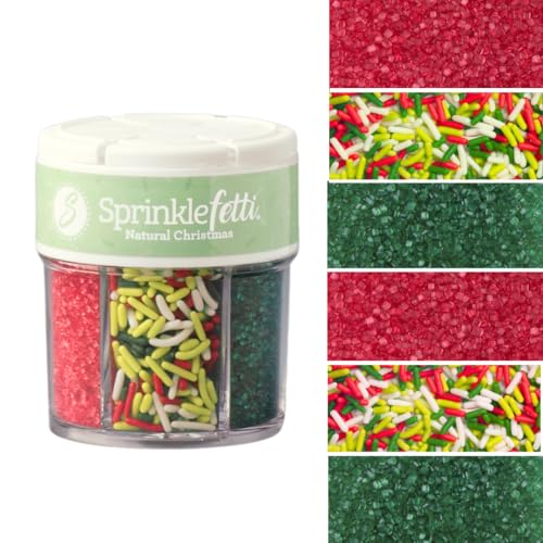 Image of Sweets Indeed Sprinkles 6 Cell Edible Sprinkle Mix Jimmies Perfect for Cake Decorations Baking Ice Cream Cookies Cupcake Topper (Christmas)