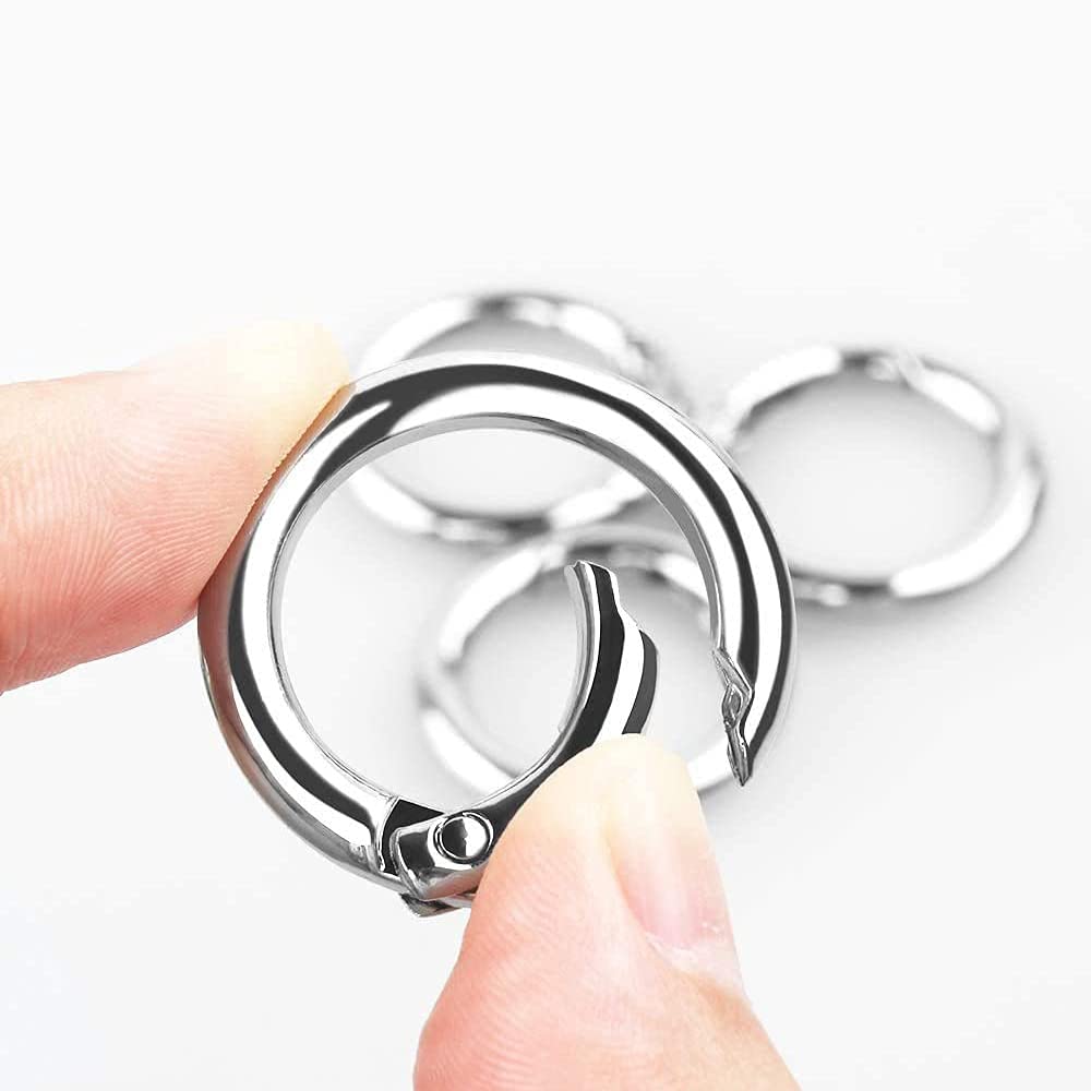 20 Pezzi Moschettoni A Molla Rotondi - Gancio Portachiavi In Lega Di Zinco, 5 Misure