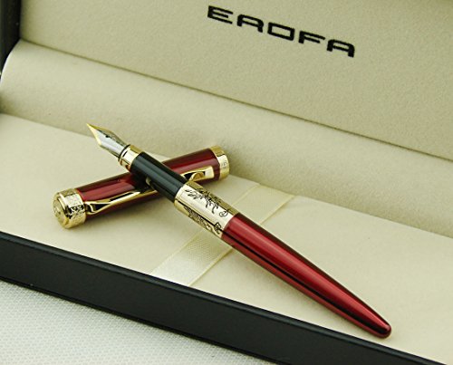 Stylo plume rouge royal gravé de luxe avec son coffret élégant