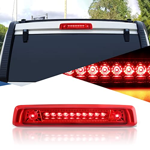 Auto Dynasty Full LED Red Housing 3rd Third Rear Center High Mount Brake Light Stop Lamp Compatible with Jeep Commander 06-10