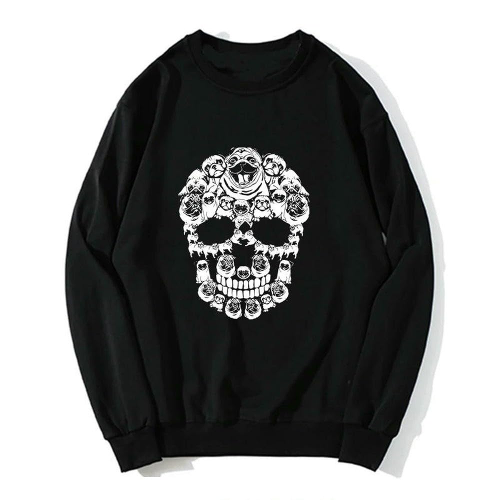 QXDZSW zabawna czaszka pies fajna bluza z kapturem bawełniana bluza Harajuku Streetwear męska odzież oversize graficzne topy