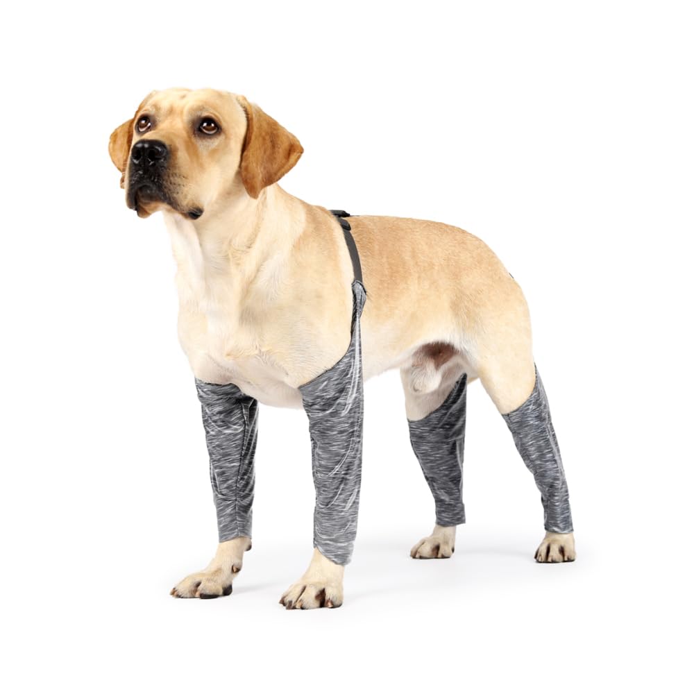 MiOYOOW Dog Recovery Sleeve, Adjustable Anti-dirty Dog Front & Back Legs Sleeves Prevent Licking Cone Collar Alternative with Buckle for Small Medium Large Dogs Breeds