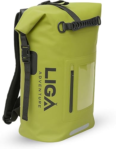 LIGA Waterproof Duffel Bag Backpack, 30L Heavy Duty Roll-Top Closure Travel Backpack, Cushioned Dry Storage Bag for Hiking, Kayak, Travel, Biking,