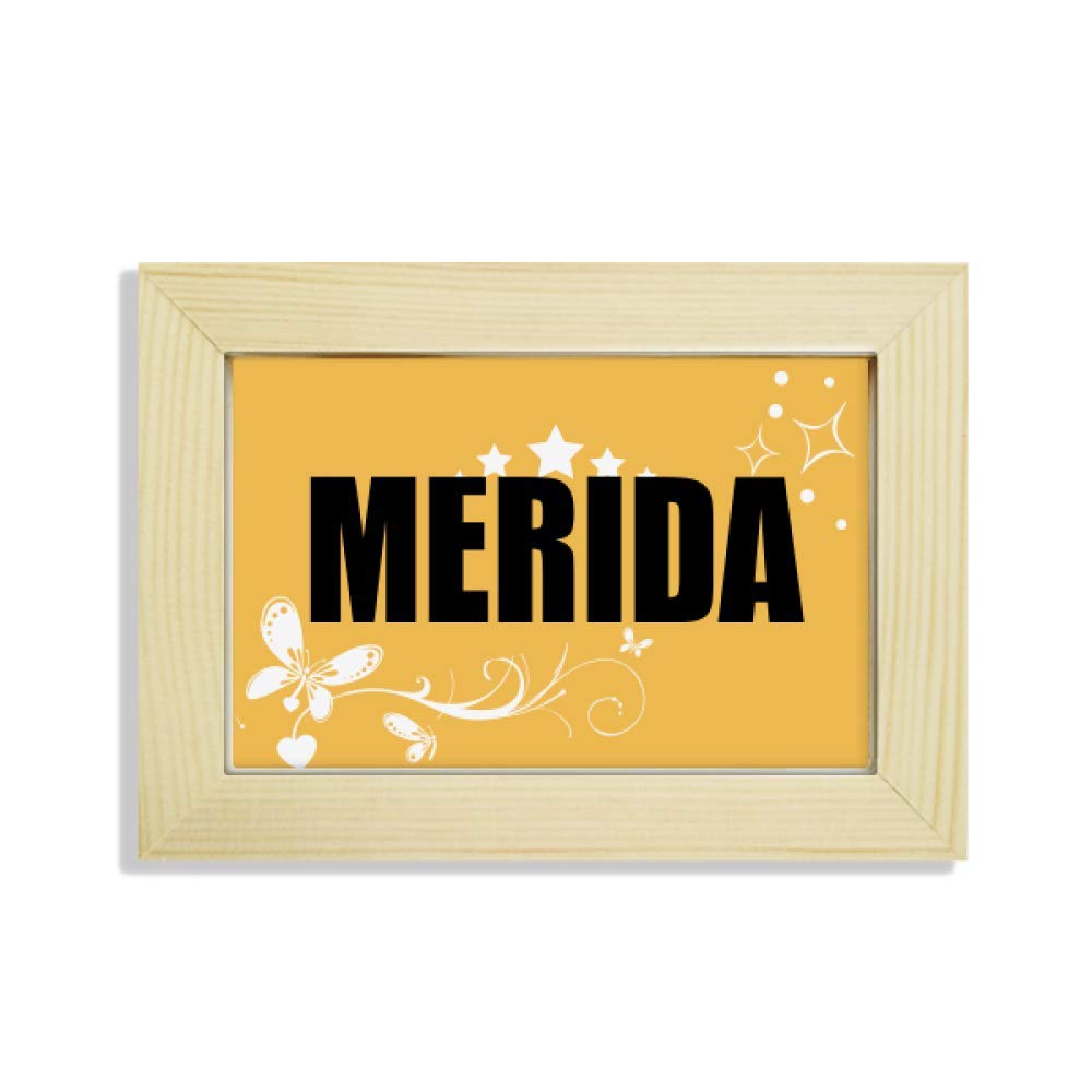 Pintura de Mérida Venezuela con marco de fotos floral en madera para adornar el escritorio
