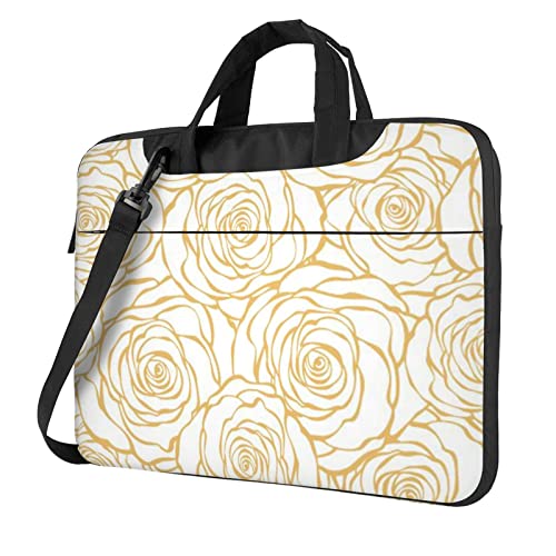 Sac à bandoulière pour ordinateur portable aux finitions dorées élégant