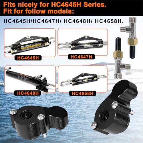 Image of YMT HP4600 Cylinder Gland Kit and HF4202 Bleeder Tee Kit Compatible with BayStar Compact Cylinder HC4645H HC4648H HC4658H Teleflex Marine