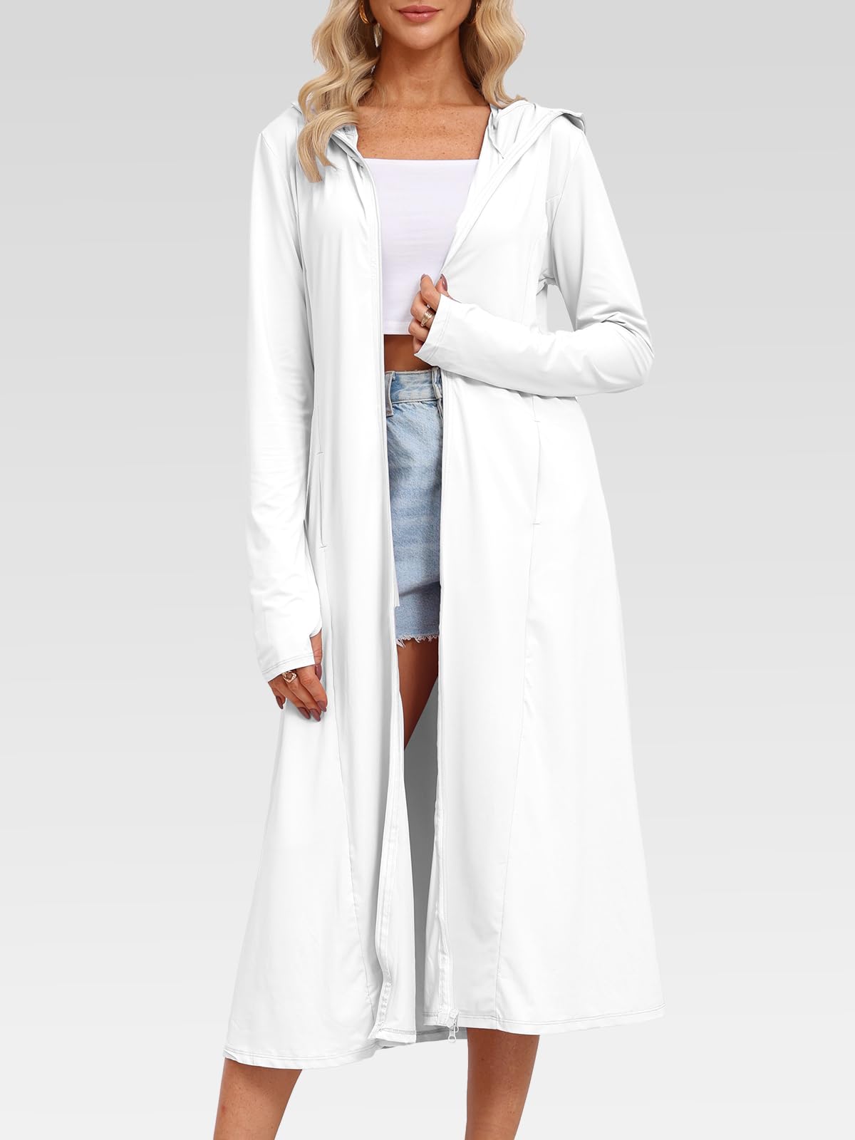 Ropa de protección solar para mujer, manga larga, UPF 50+