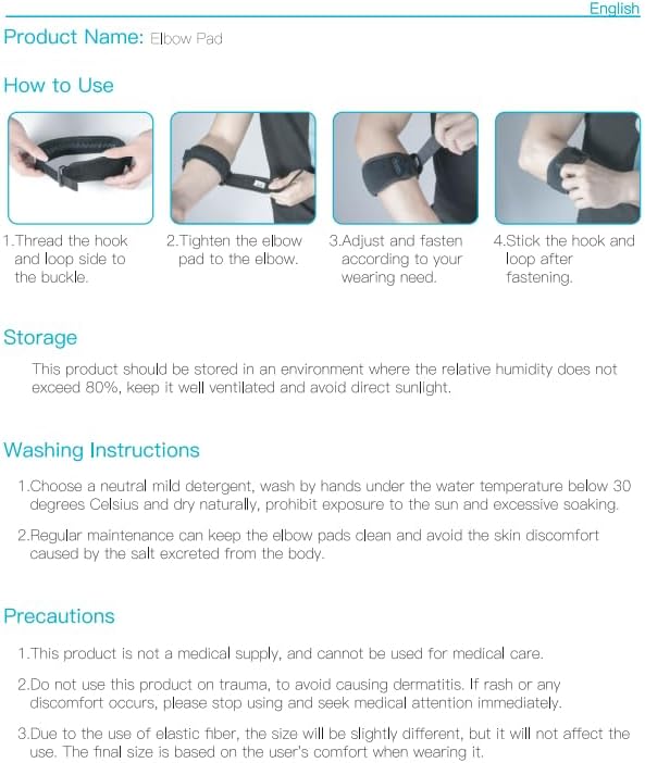 Miniatura 15 de AGPTEK - Paquete de 2 coderas de codo para tendinitis y codo de tenista, banda de brazo de soporte para codo de tenista y golfista, alivio del