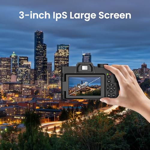 Image of Digital Camera for Photography, Camara Fotografica Video Auto Focus 48 MP with WiFi Auto-Focus Vlog Camera for YouTube with Flip Screen 16X Zoom with 32GB Micro SD Card Card Reader