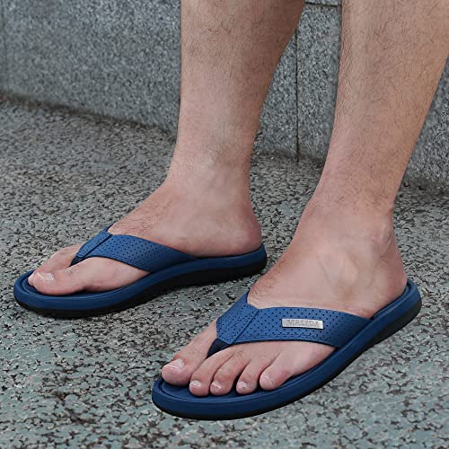 Image of MALIDA Mens Flip Flops Non-Slip Bathroom Shower Shoes Waterproof Cushion foam Indoor and Outdoor Thong Sandals