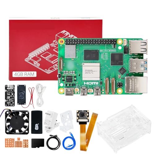 Image of Yahboom for Raspberry Pi 5 4GB with Voice Module, 27W 5.1V5A USB-C Power Supply,IMX219 Camera,Active Cooler,Pi 5 Case Large Model Manual (Pi5 4GB, AI Large Model Kit)