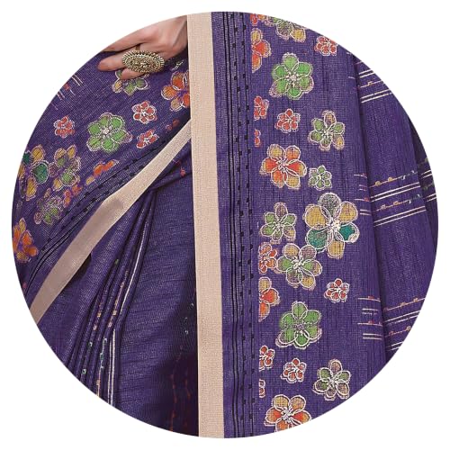 Image of MIRCHI FASHION Saree for Woman Cotton Blend Geometric Printed | Polished Professional Office Wear and Regular Daily Sari with Blouse Piece