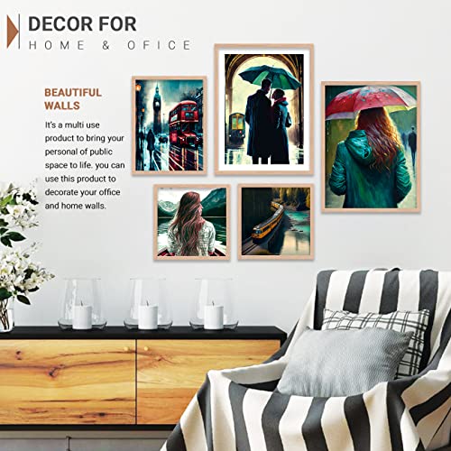 Image of kotart Paintings Modern Art Wall Decor Framed Paintings for Bedroom Room Living Room - Framed Wall Posters /Paintings with Frame - Paintings for Wall Decoration, Set of 5 - Combo18