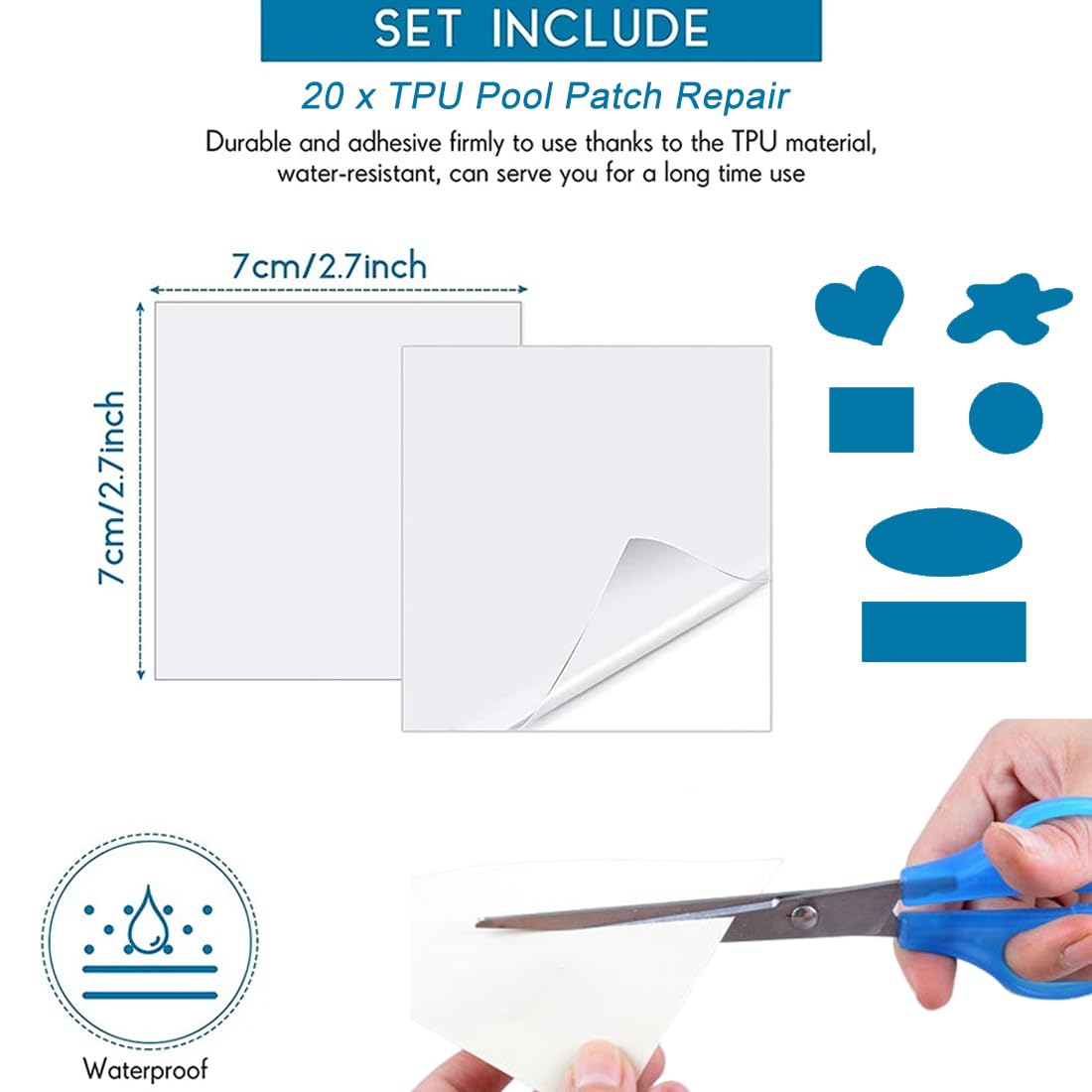EIHI 20 Stück flicken luftmatratze, Luftmatratze flicken, Flickzeug luftmatratze 7 * 7cm
