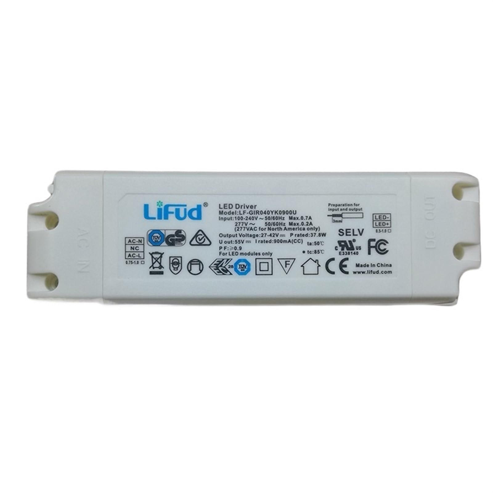 FCARUMIQP LED Driver LF-GIR040YK 34W-42W 27-42V Dc 800mA/900mA/950mA/1000mA Power Supply AC100-277V(900ma 27-42v 38w)
