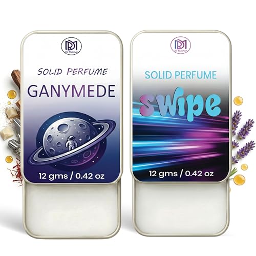 Image of Dr.Mashur Solid Perfume |Gandmede&Swipe Alcohol Free Wax Perfume Balm, Long Lasting | Pocket Tin 12g, Pack Of 2| Non Greasy Smooth Glide, Travel Friendly Men And Women