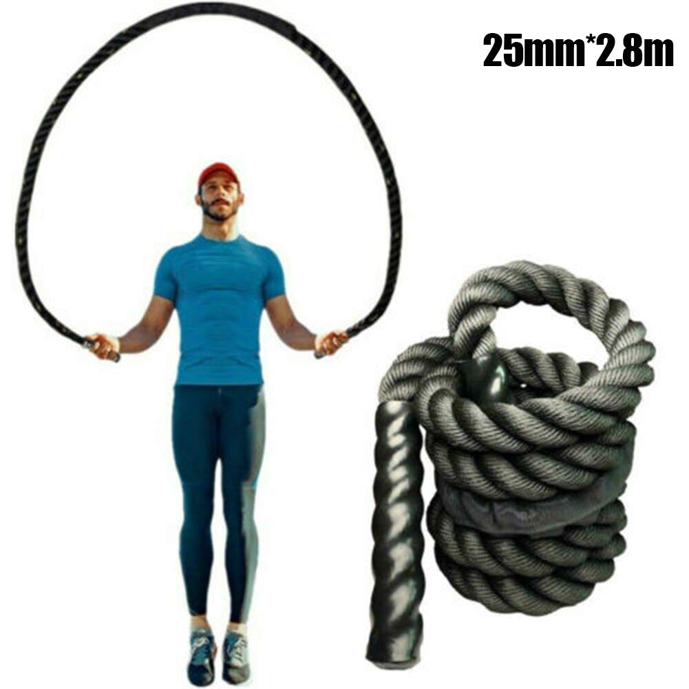 Jump Rope Fitness Schweres Springseil 25mm Heavy Battle Springseile Power Training Multifunktion für Kraft Ausdauer Training und als Unterstützung beim Abnehmen