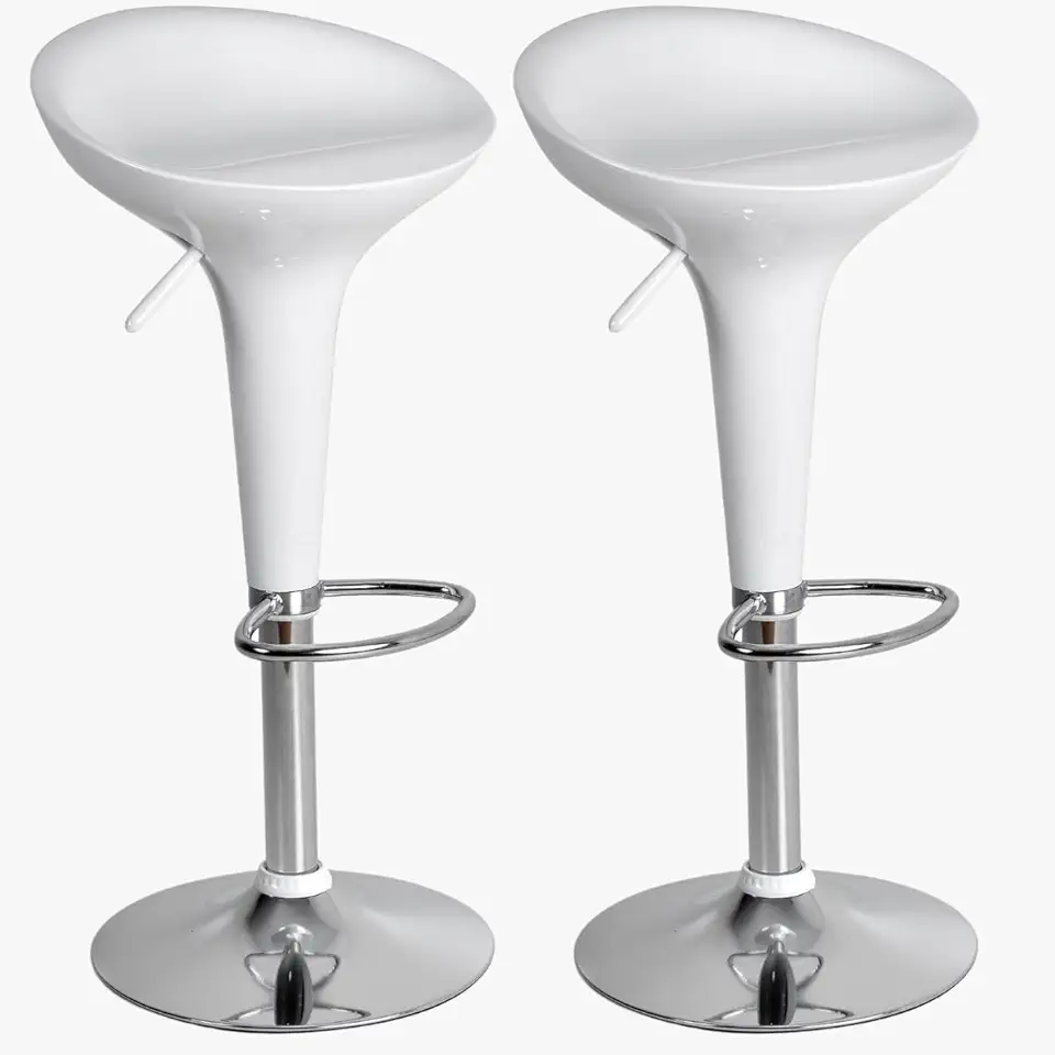 Kit 02 Un Banquetas Giratória Alta Cozinha Americana Bar Balcão Tulipa Lotus Assento Abs (Branca)