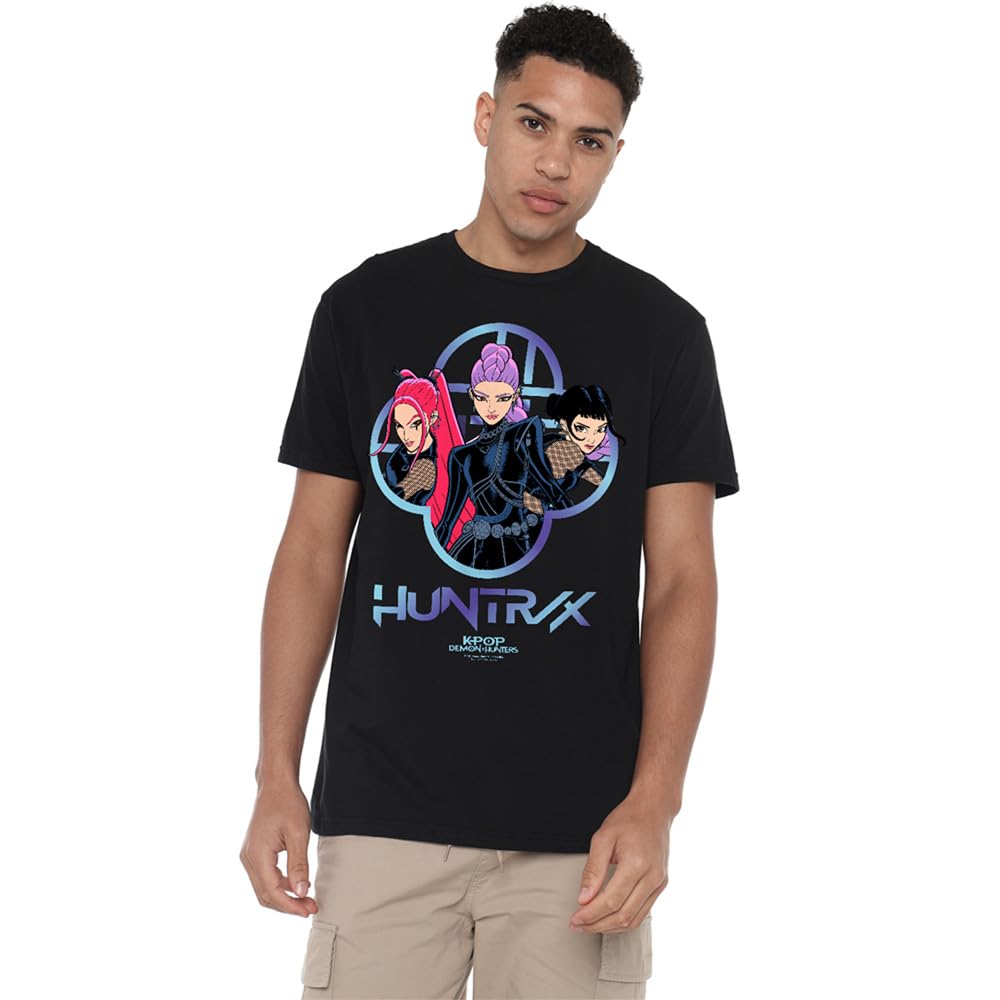 Kpop Demon Hunters Huntrix Girls Logo Unisex T Shirt, Black, XXXX-Large