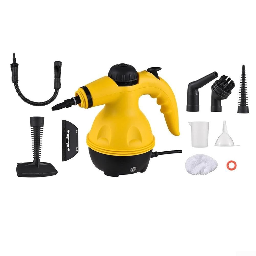 Multipurpose Handheld Steam Cleaner with 9 Accessories Portable Pressurized Steamer for Carpet Upholstery Kitchen Car Interior and Floor
