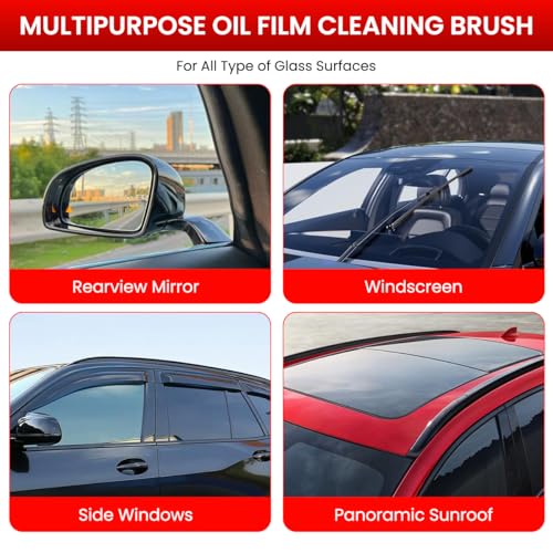 Image of STHIRA 2-in-1 Car Cleaning Brush with Sponge for Windshield Oil Film